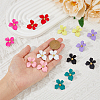 8 Pairs 8 Colors Steel Flower Stud Earrings Set with Alloy Pins for Women EJEW-FI0001-58-3