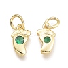 Brass Micro Pave Cubic Zirconia Pendants KK-P187-08F-G-2