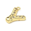 Brass Micro Pave Clear Cubic Zirconia Pendants KK-I476-02G-Y-2