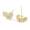 Brass Cubic Zirconia Stud Earrings for Women EJEW-S217-B06-2