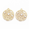 Brass Micro Pave Clear Cubic Zirconia Pendants KK-T051-10G-NF-1