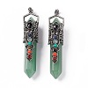 Natural Green Aventurine Big Pointed Pendants G-H281-02F-3