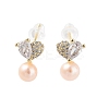 Natural Pearl Dangle Stud Earrings EJEW-P256-59G-1