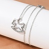 304 Stainless Steel Crystal Rhinestone Rocking Horse Pendant Necklaces for Women NJEW-F339-02P-3