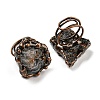 Irregular Nugget Natural Agate Adjustable Rings RJEW-M157-10R-2