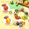 20Pcs 10 Style Sports Theme Food Grade Eco-Friendly Silicone Focal Beads SIL-CJ0001-13-3