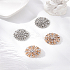 4Pcs 2 Colors 1-Hole Alloy Rhinestone Shank Buttons BUTT-LP0001-68-1