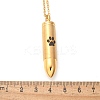 304 Stainless Steel Paw Print Bullet Shape Pet Memorial Keepsake Urn Ashes Pendant Necklaces NJEW-P326-03G-5
