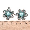 Alloy with Synthetic Turquoise Pendants FIND-B055-01M-3