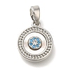Brass Micro Pave Cubic Zirconia and Shell Pendants KK-K388-77P-01-1