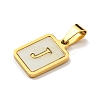 PVD Vacuum Plating 304 Stainless Steel Pave Natural White Shell Pendants STAS-S130-03G-J-2