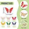 12Pcs 6 Colors Butterfly Enamel Pins JEWB-TA0001-24-4
