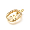 26Pcs Letter A~Z Brass Micro Pave Cubic Zirconia Pendants ZIRC-P123-01G-01-3