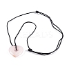 Natural Rose Quartz Pendant Necklaces NJEW-K268-01A-2