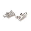 Initial Letter Brass Micro Pave Cubic Zirconia Pendants ZIRC-F008-R-2