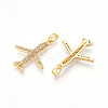 Brass Micro Pave Cubic Zirconia Pendants X-KK-T070-83G-2