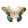 Butterfly Pave Colorful Rhinestone Brooch LS-JEWB-G034-05G-1