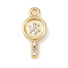 Brass Micro Pave Clear Cubic Zirconia Pendants KK-G545-08G-1