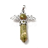 Natural Unakite Pendants G-B033-01P-16-2