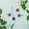 6Pcs 6 Style Natural Gemstone Pendants G-DC0001-17-5