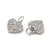 Brass Micro Pave Clear Cubic Zirconia Charms KK-E068-VB160-2