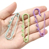 12Pcs 12 Colors Spray Painted Iron Brooch Findings IFIN-YW0004-05-5