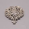 Sparkling Clear Cubic Zirconia Heart Brooch JEWB-TAC0009-02-1