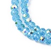 Electroplate Transparent Glass Beads Strands EGLA-A046-01A-16-2