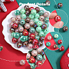 Christmas Theme 100Pcs 5 Colors Opaque Acrylic Beads MACR-SP0001-01B-04-6