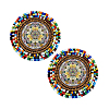 2Pcs Non Woven Fabric Embroidery Needle Felt and Seed Beads Cloth Appliques PATC-PH0001-40A-6