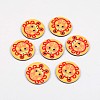 2-Hole Flat Round with Ladybird Pattern Acrylic Buttons BUTT-F055-06C-1