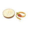 201 Stainless Steel Enamel Snake Open Cuff Ring for Women RJEW-A053-05G-01-4