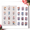 Flower Pattern Polymer Clay Earrings Water Transfer Paper PW-WG76974-05-1