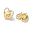 Rack Plating Brass Heart Stud Earring EJEW-H099-14G-2