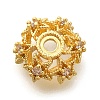 Rack Plating Brass Micro Pave Clear Cubic Zirconia Bead Caps KK-H508-25A-G-1