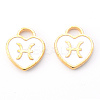 Light Gold Plated Alloy Enamel Pendants ENAM-R136-30-02-2