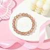 Faceted Rondelle Handmade Inner Flower Gold Sand Lampwork & Iron Beaded Stretch Bracelets for Women BJEW-SW001579-05-8