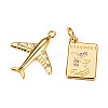 2Pcs 2 Styles Brass Micro Pave Clear Cubic Zirconia Pendants KK-TADJ0001-01-1