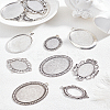 14pcs 7 styles Tibetan Style Alloy Flat Oval Pendant Cabochon Settings TIBEP-LP0002-22-1