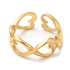 304 Stainless Steel Hollow Open Cuff Rings for Women STAS-D085-18G-2