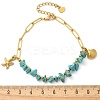 304 Stainless Steel Synthetic Turquoise Beads Bracelets LS-BJEW-U019-02G-5