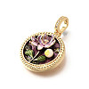 Brass Micro Pave Cubic Zirconia & Enamel Pendants KK-R222-11G-02-2