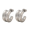 304 Stainless Steel C-Shaped Stud Earrings EJEW-S272-01P-4