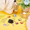 6Pcs 6 Style Glass Pendant Keychain KEYC-OC0001-23-6