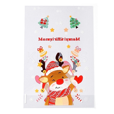 Christmas Theme Self-adhesive Plastic Bakeware Bag ABAG-F006-04-1