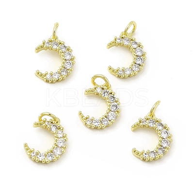 Brass Micro Pave Cubic Zirconia Charms KK-E068-VB413-1