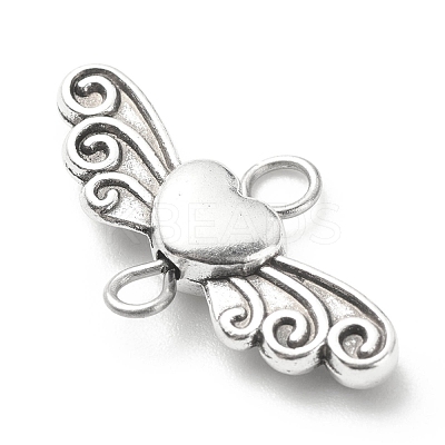 Tibetan Style Alloy Heart with Wing Connector Charms PALLOY-JF01773-1