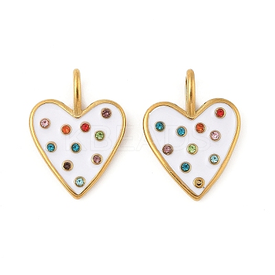 304 Stainless Steel Enamel Pendants STAS-P380-62G-1