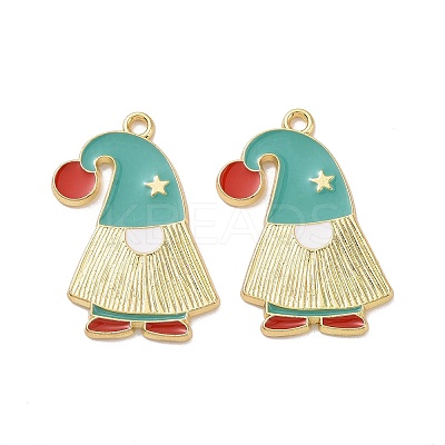 Christmas Theme Rack Plating Alloy Enamel Pendants PALLOY-O109-33LG-1