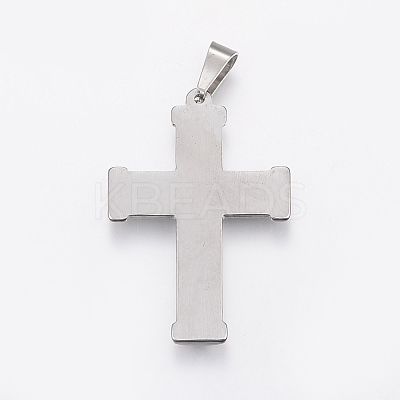 Non-Tarnish 304 Stainless Steel Pendants with 201 Stainless Steel Clasp STAS-H429-03P-1